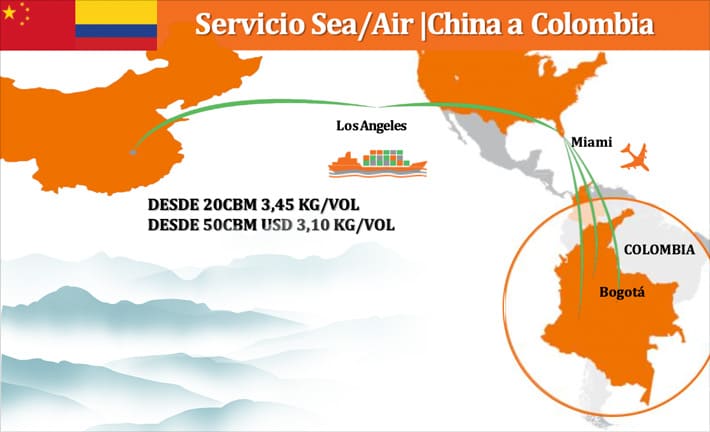 Servicio Sea/Air | China a Colombia